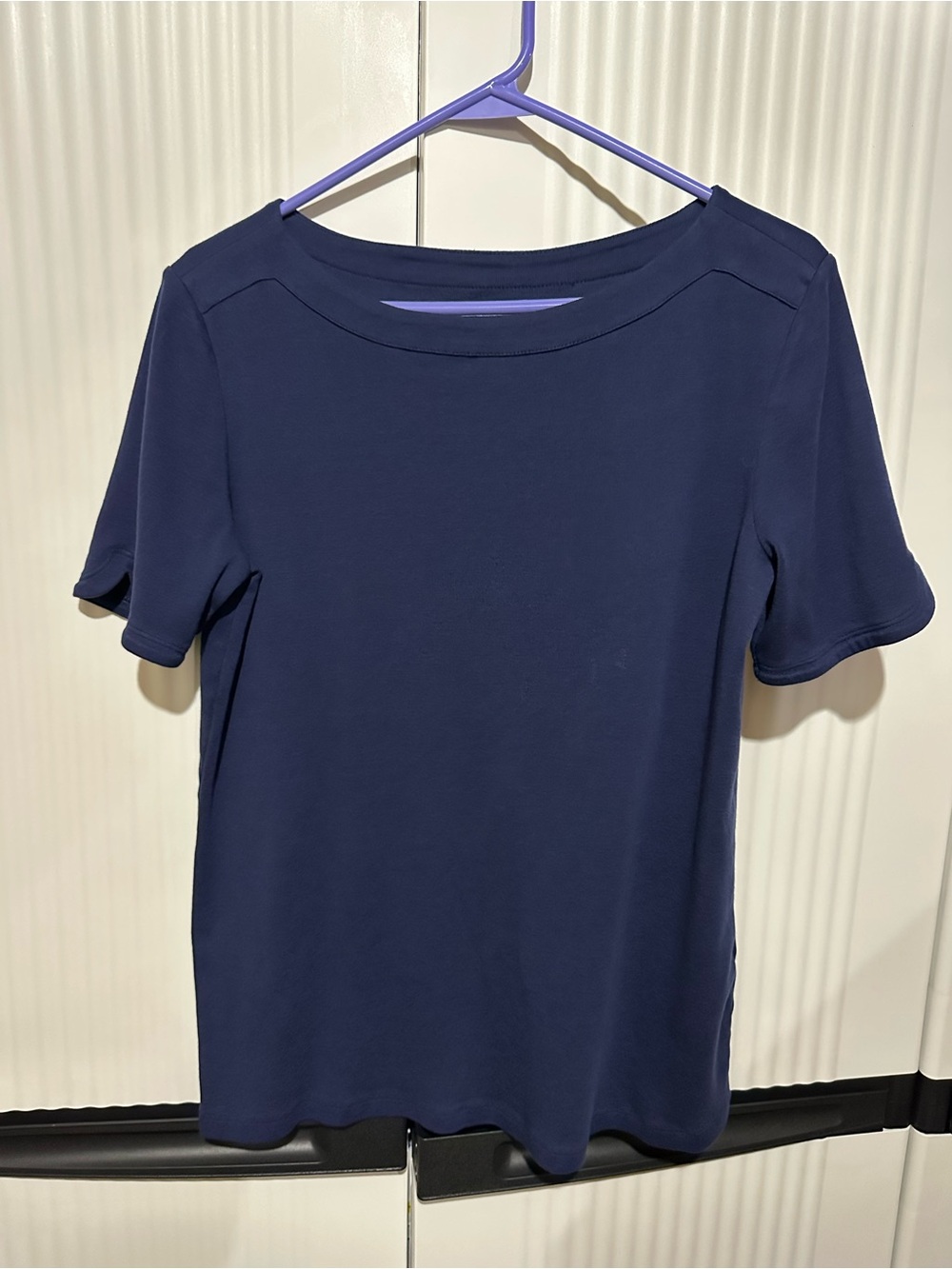 Chico's Navy Short Sleeve Scoop Neck Tee